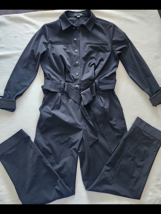 RUDSAK Pants - Rudsak Black Long Sleeve Jumpsuit with Genuine Leather Cuffs & Belt - Size S
